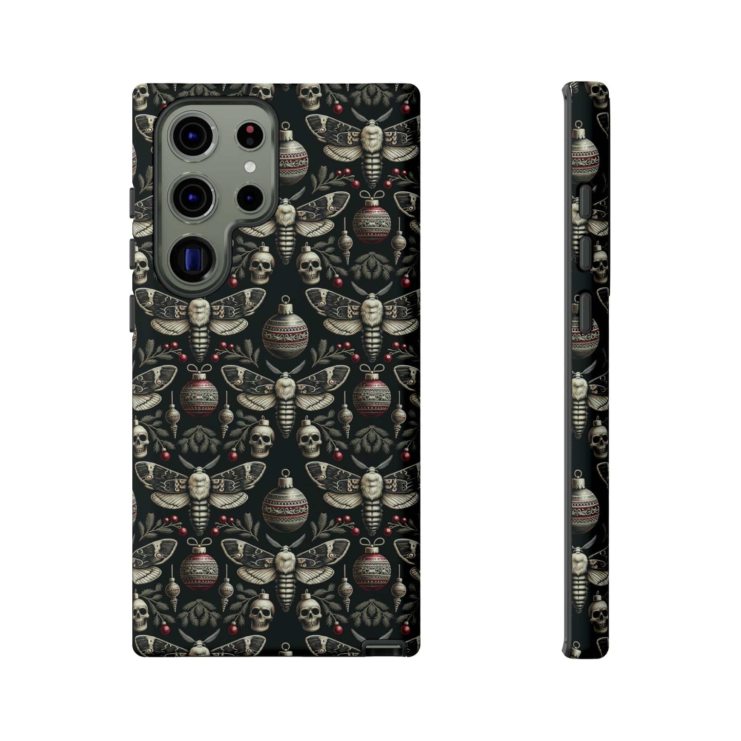 Dark Moth and Skull Holiday Phone Case