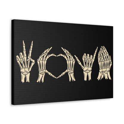 Skeleton Hands Canvas Wall Art