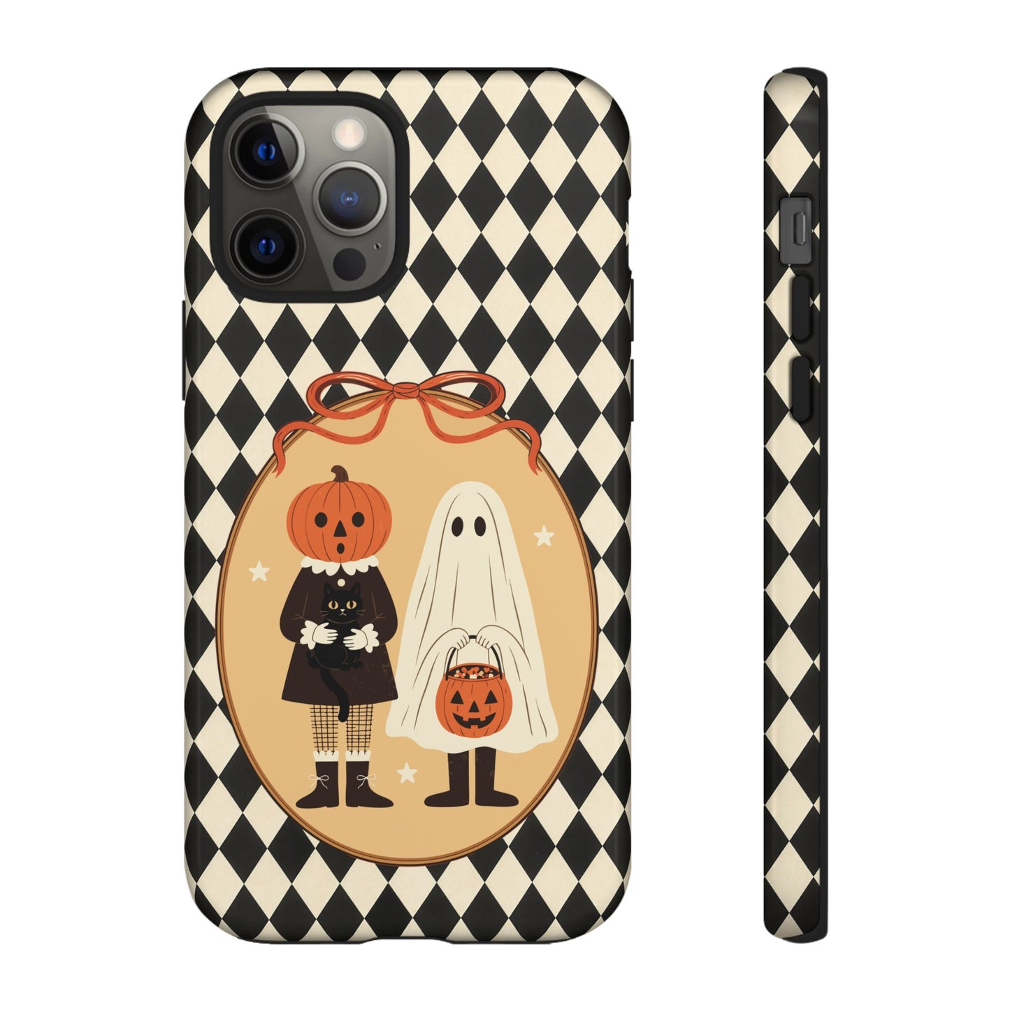 Retro Halloween Harlequin Impact Resistant Phone Case