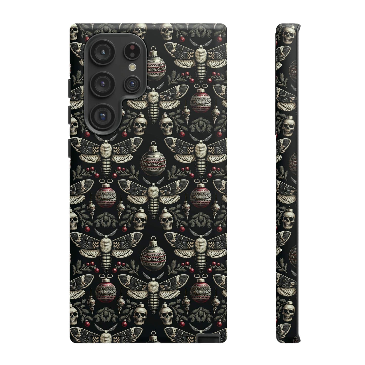 Dark Moth and Skull Holiday Phone Case