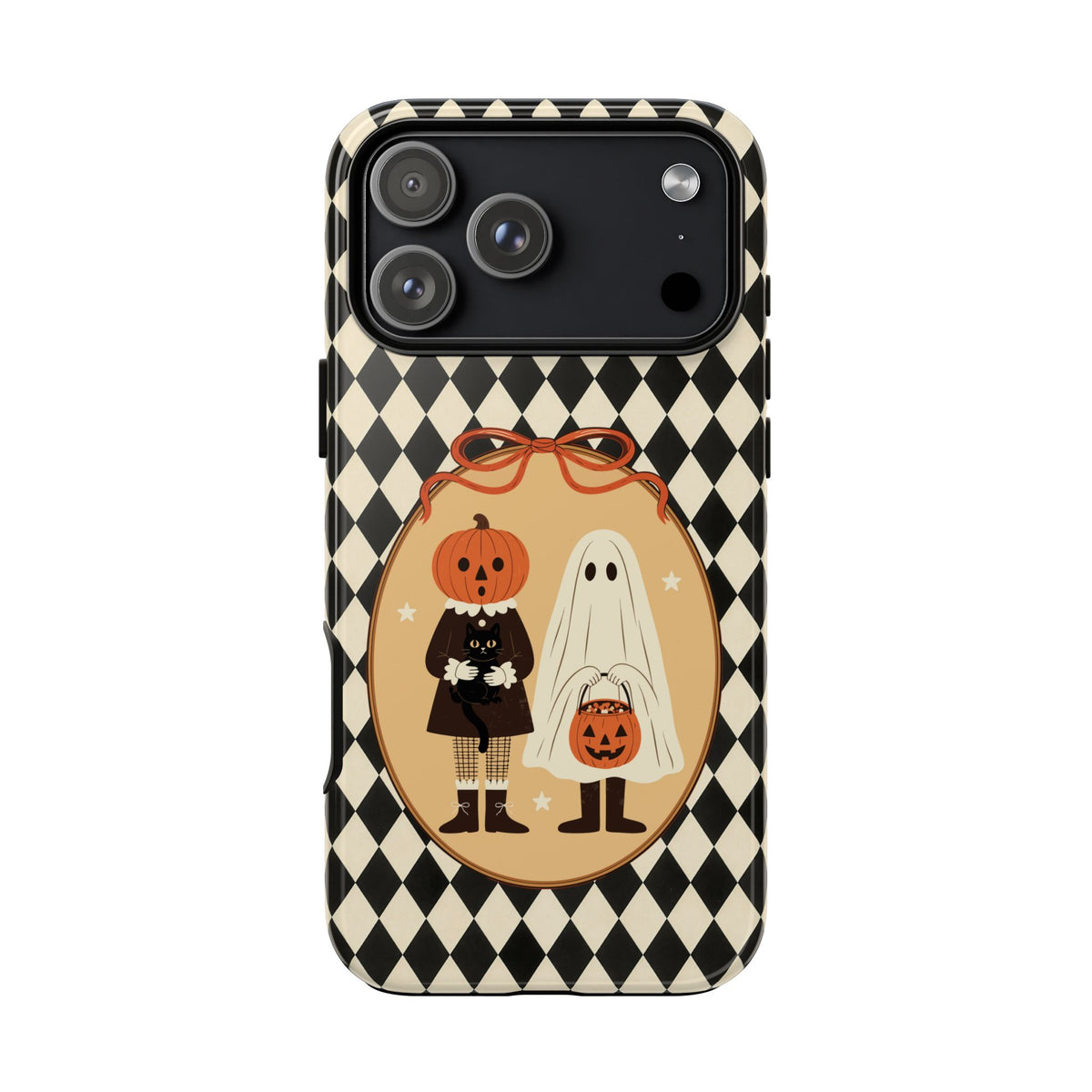 Retro Halloween Harlequin Impact Resistant Phone Case