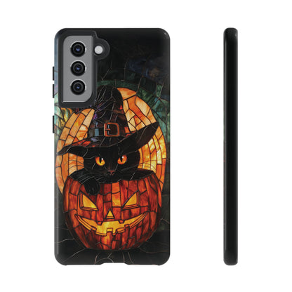 Witch's Cat Stained Glass Effect Phone Case