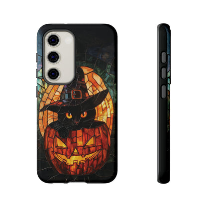 Witch's Cat Stained Glass Effect Phone Case