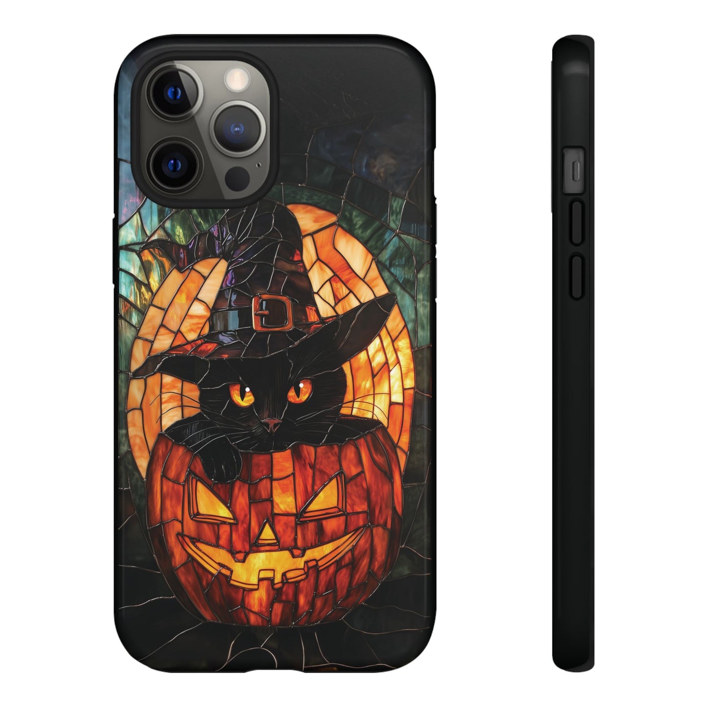 Witch's Cat Stained Glass Effect Phone Case