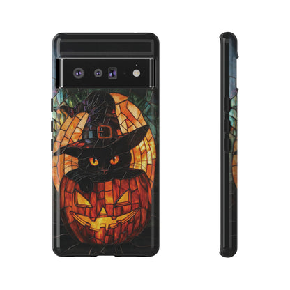 Witch's Cat Stained Glass Effect Phone Case