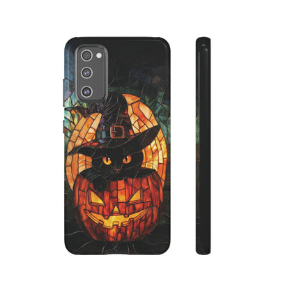 Witch's Cat Stained Glass Effect Phone Case