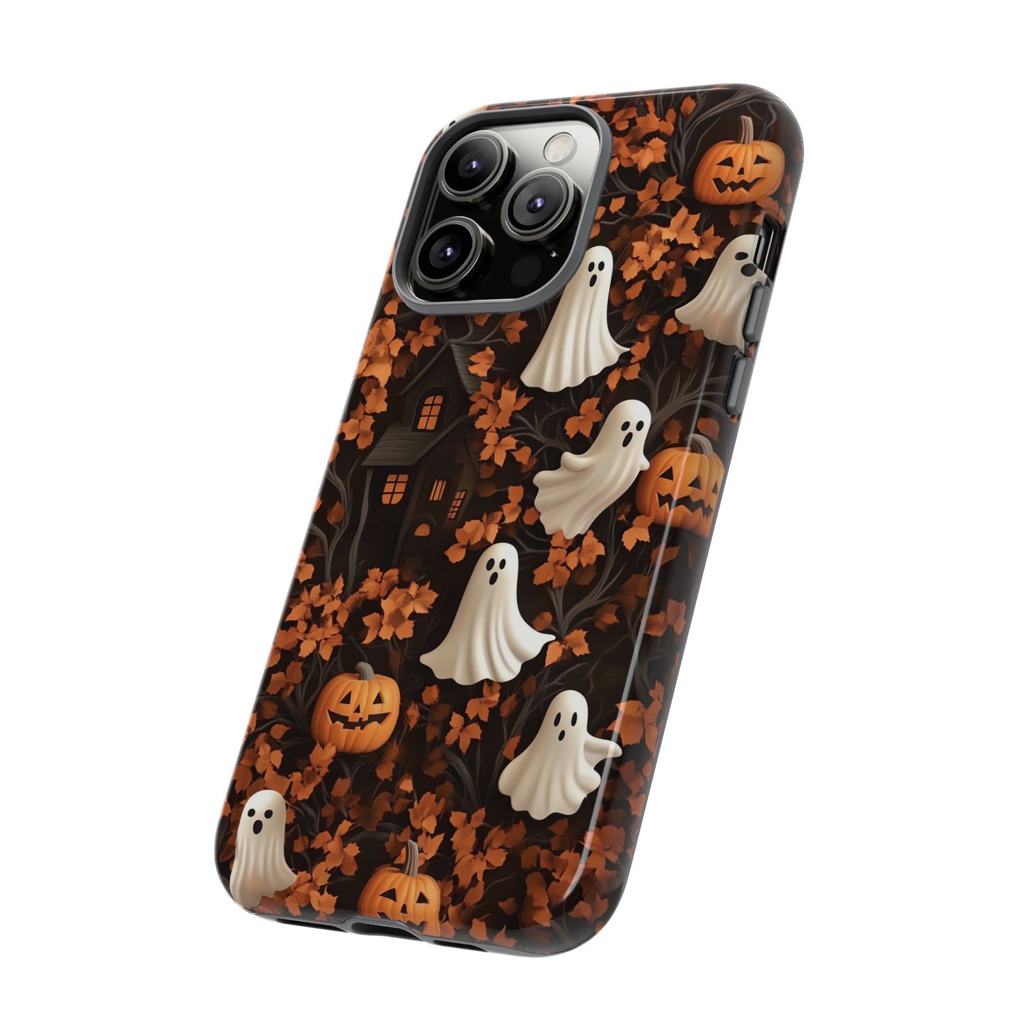 Halloween Ghosts and Leaves 3D Effect Phone Case