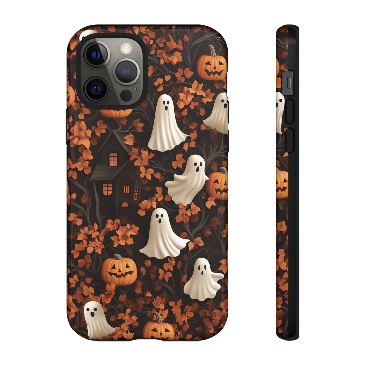 Halloween Ghosts & Autumn Leaves 3D Effect Phone Case