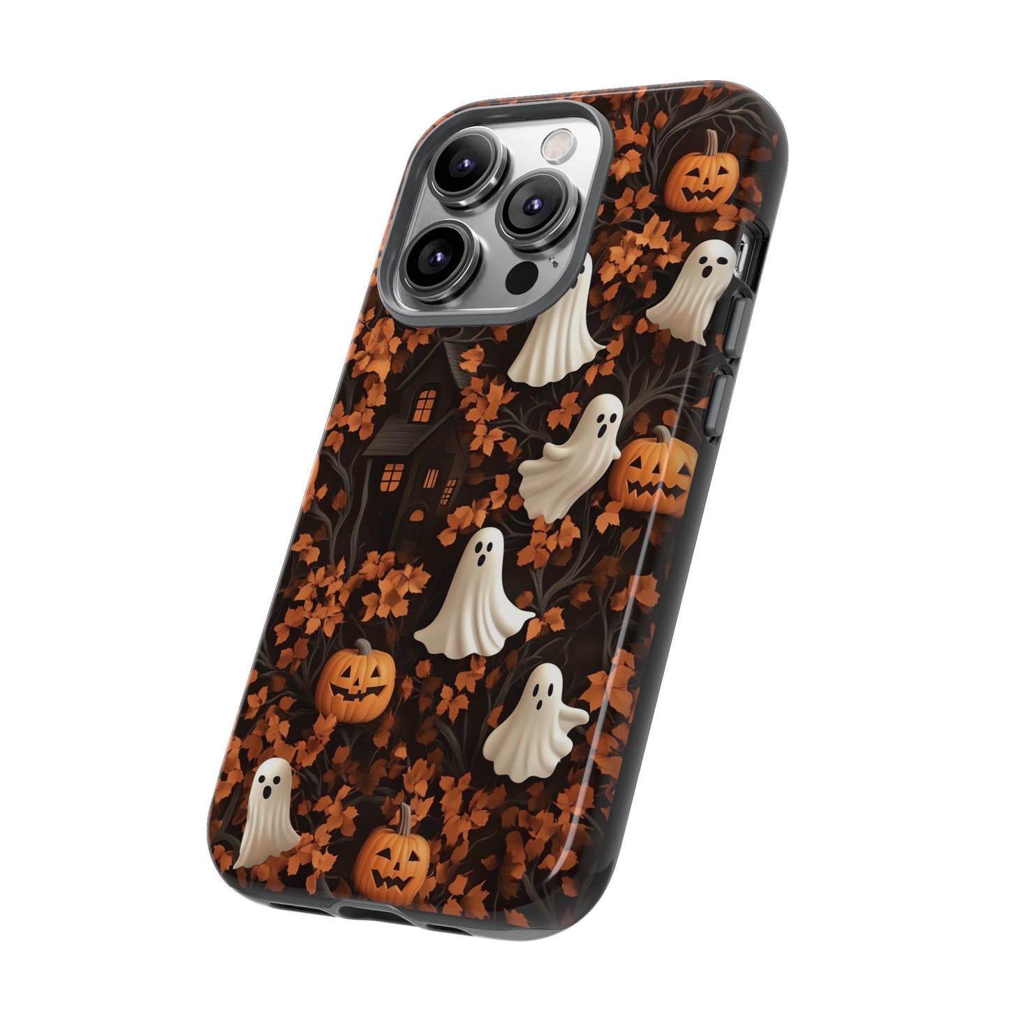 Halloween Ghosts and Leaves 3D Effect Phone Case