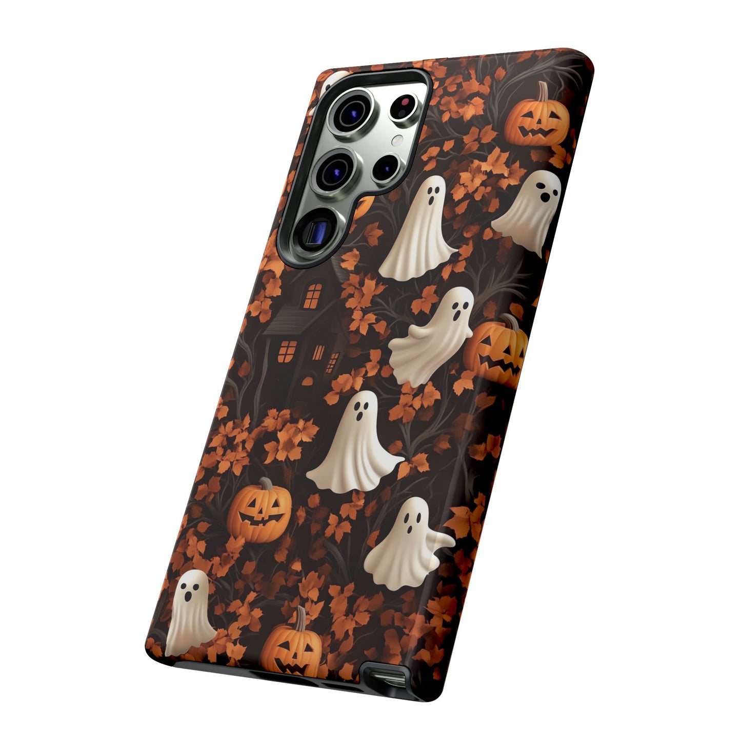 Halloween Ghosts and Leaves 3D Effect Phone Case