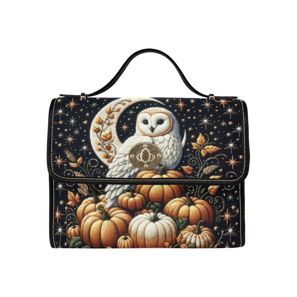 Snowy Owl Canvas Satchel Bag