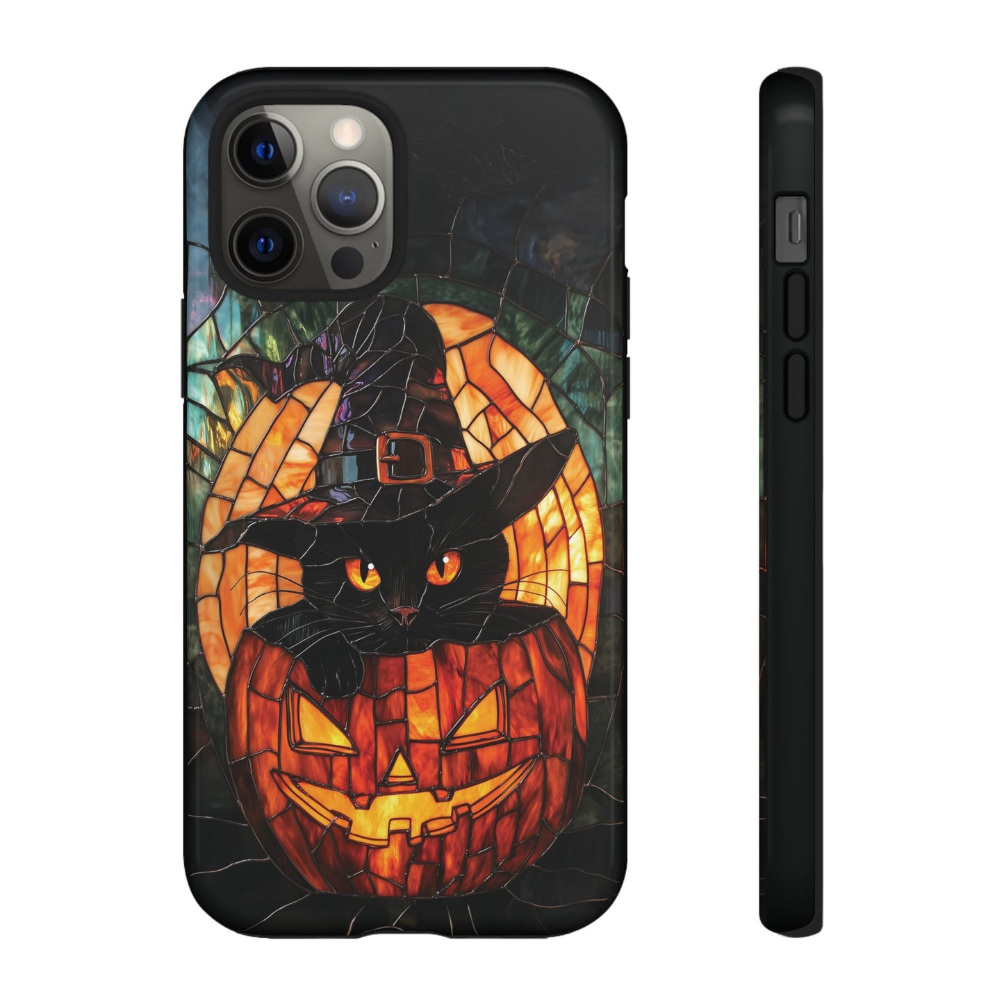 Witch's Cat Stained Glass Effect Phone Case