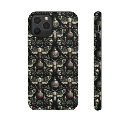 Dark Moth and Skull Holiday Phone Case