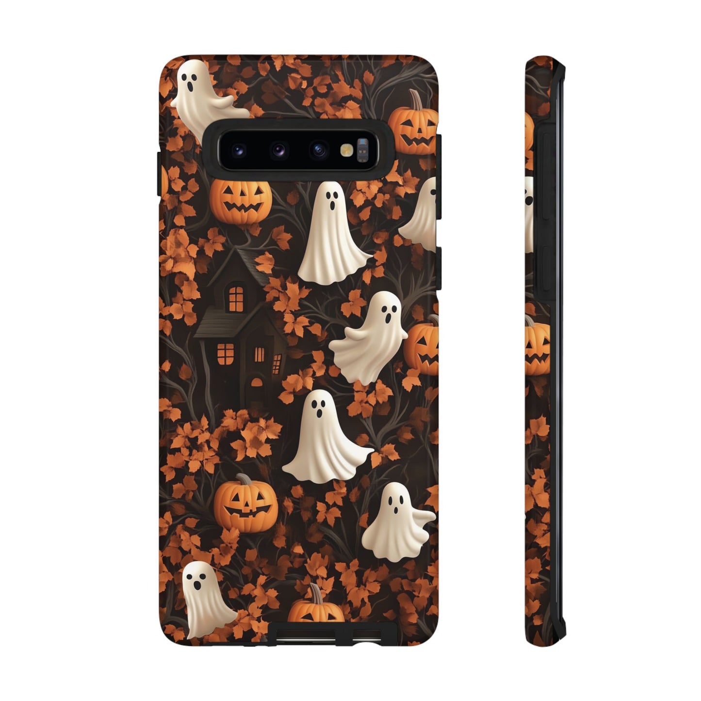 Halloween Ghosts & Autumn Leaves 3D Effect Phone Case