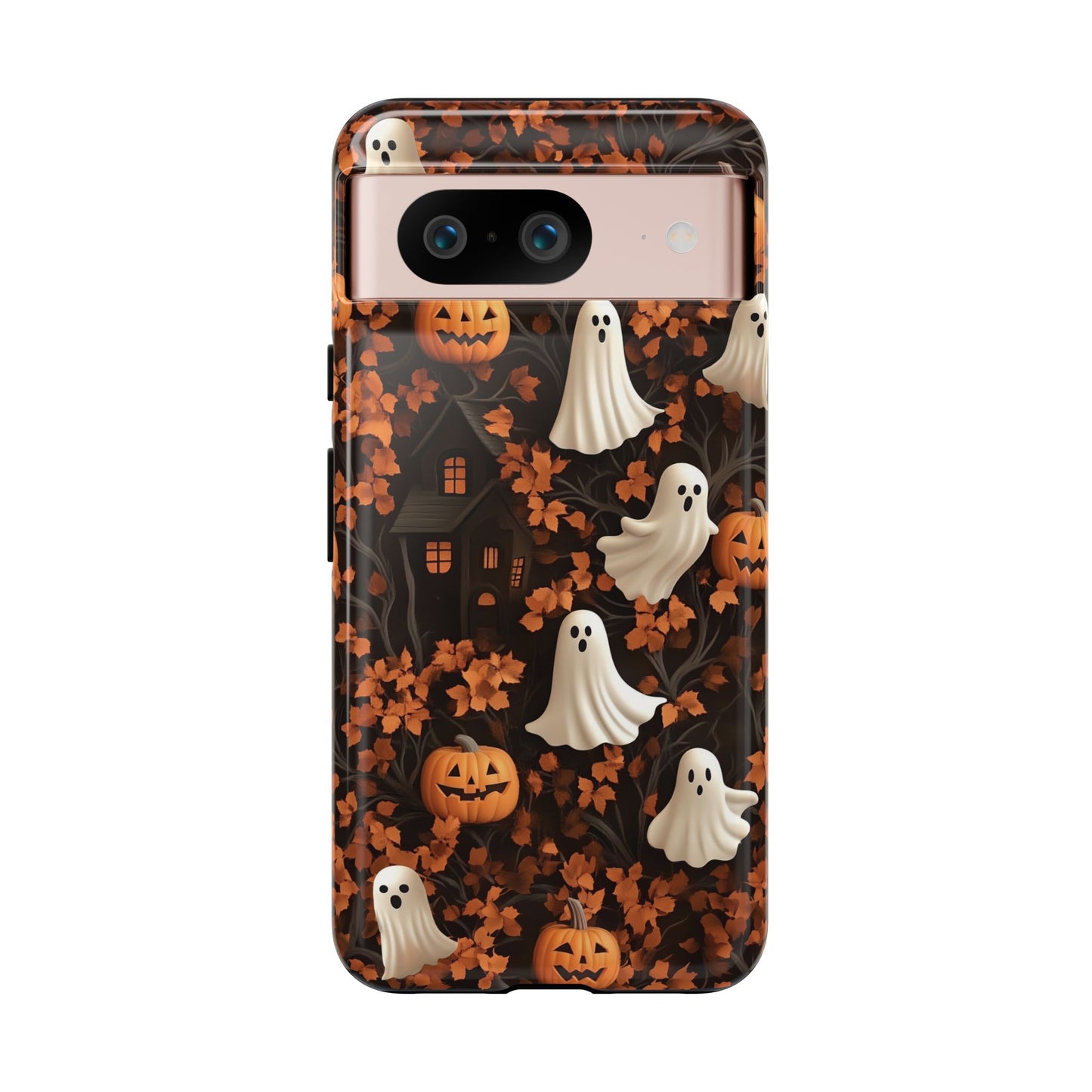 Halloween Ghosts & Autumn Leaves 3D Effect Phone Case