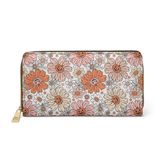 Pumpkin Daisy Zipper Wallet