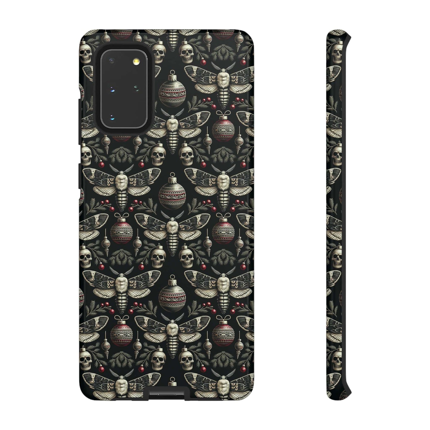 Dark Moth and Skull Holiday Phone Case