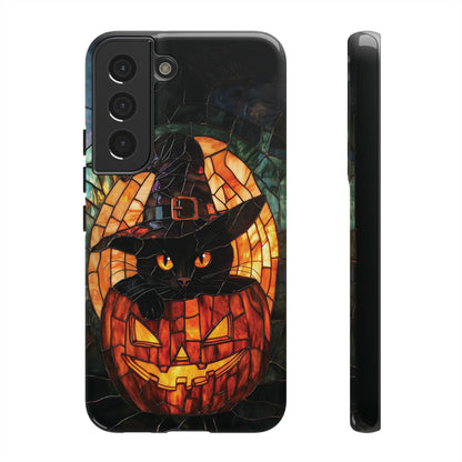 Witch's Cat Stained Glass Effect Phone Case