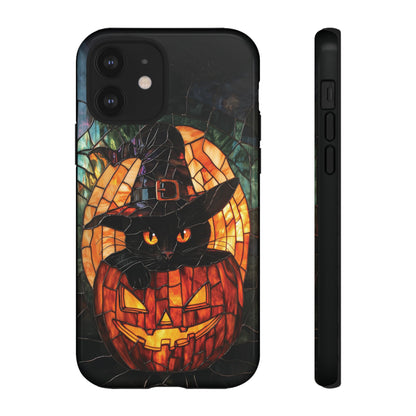 Witch's Cat Stained Glass Effect Phone Case