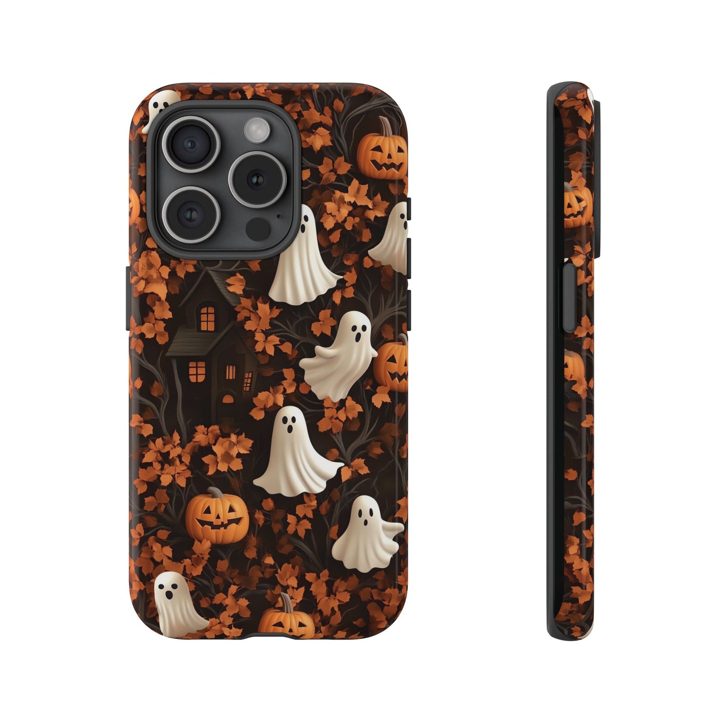 Halloween Ghosts & Autumn Leaves 3D Effect Phone Case