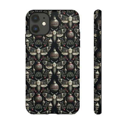 Dark Moth and Skull Holiday Phone Case