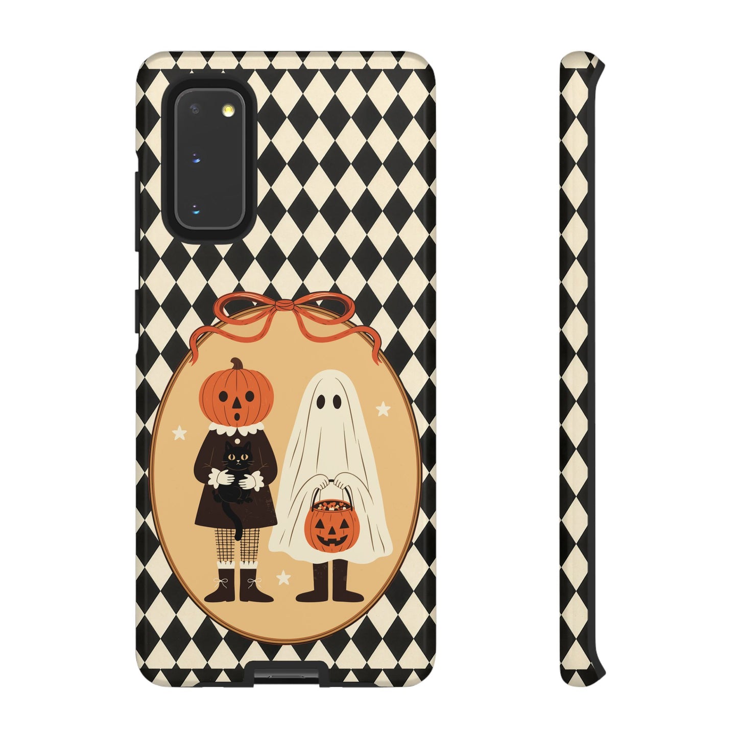 Retro Halloween Harlequin Impact Resistant Phone Case