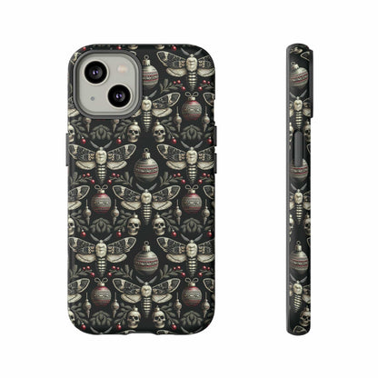 Dark Moth and Skull Holiday Phone Case