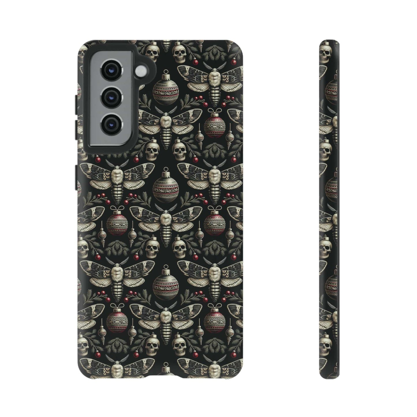 Dark Moth and Skull Holiday Phone Case