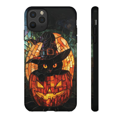 Witch's Cat Stained Glass Effect Phone Case