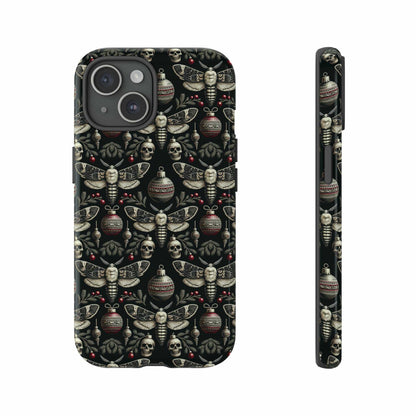 Dark Moth and Skull Holiday Phone Case