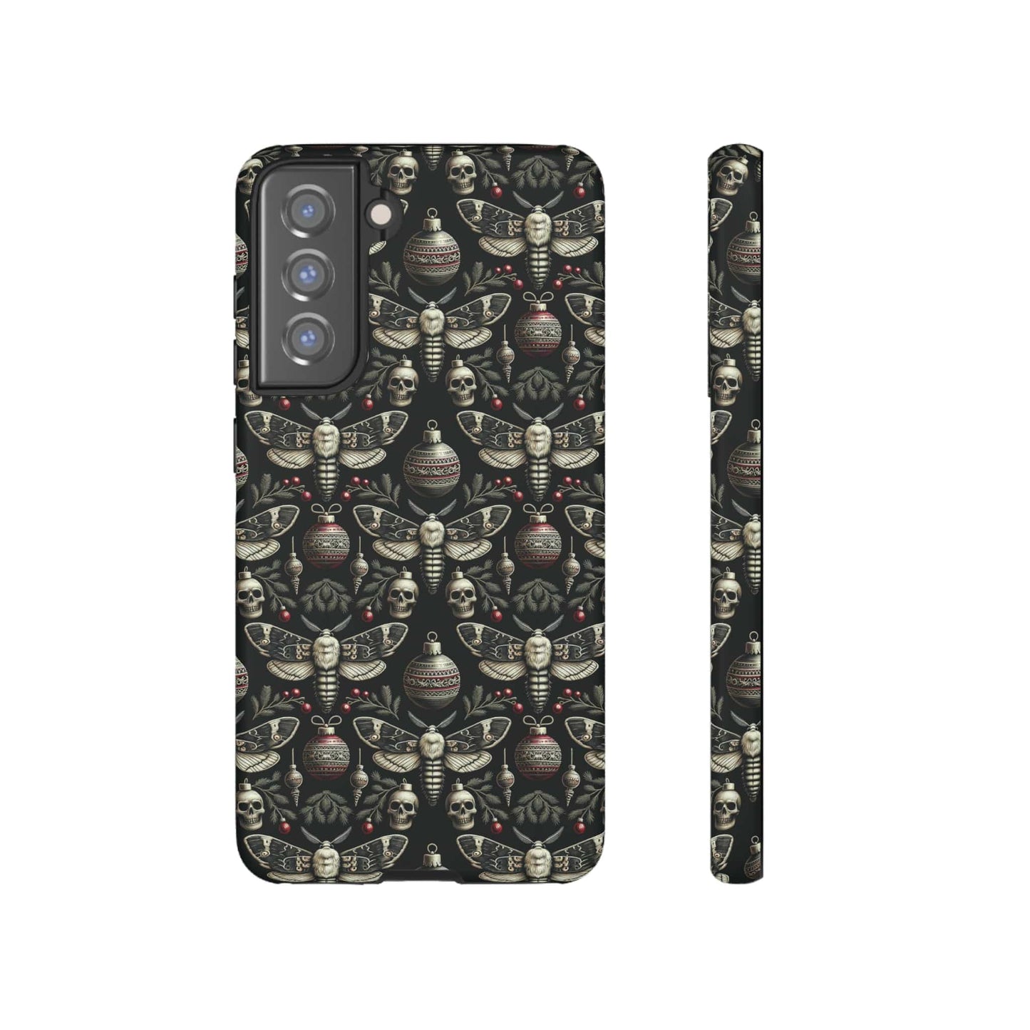 Dark Moth and Skull Holiday Phone Case