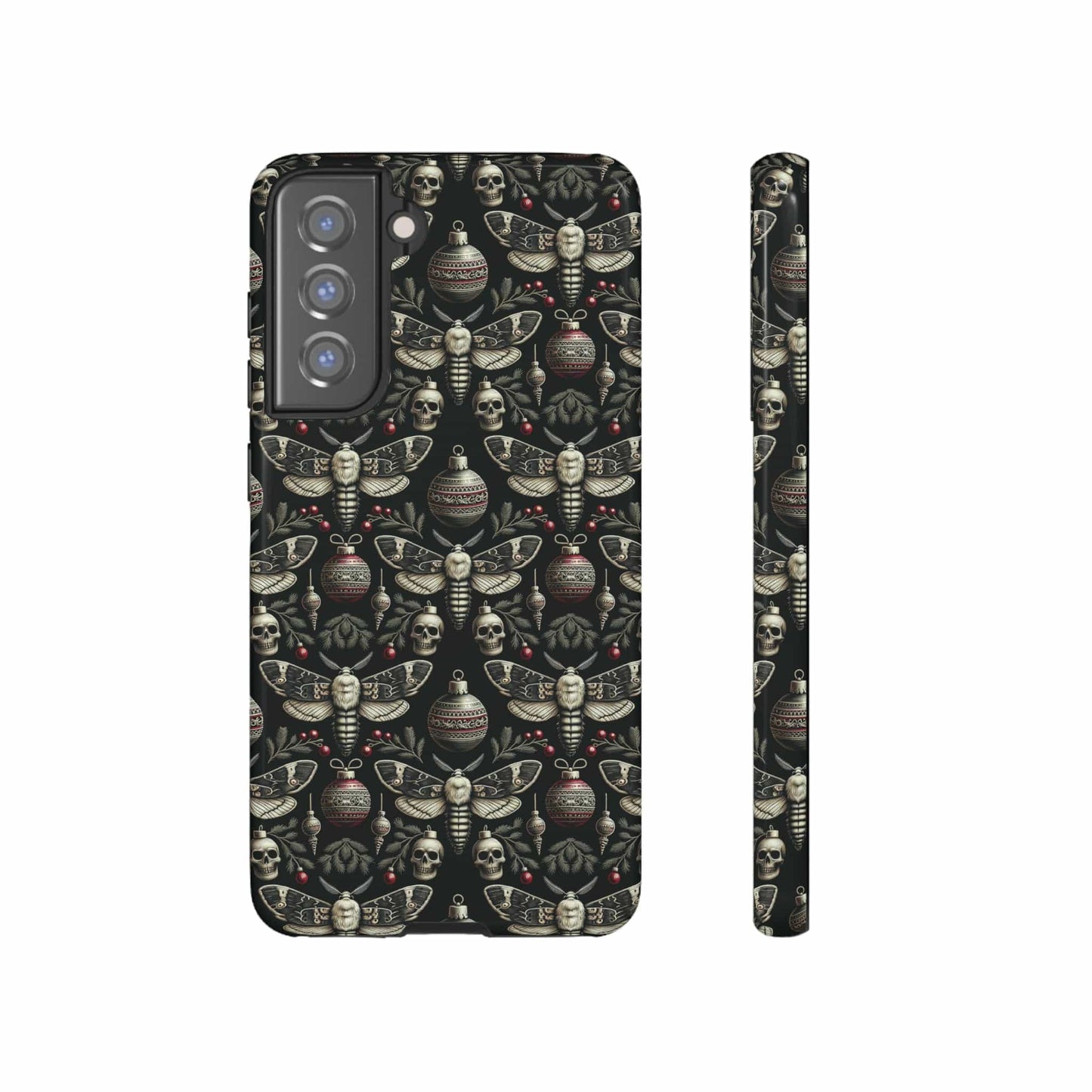 Dark Moth and Skull Holiday Phone Case