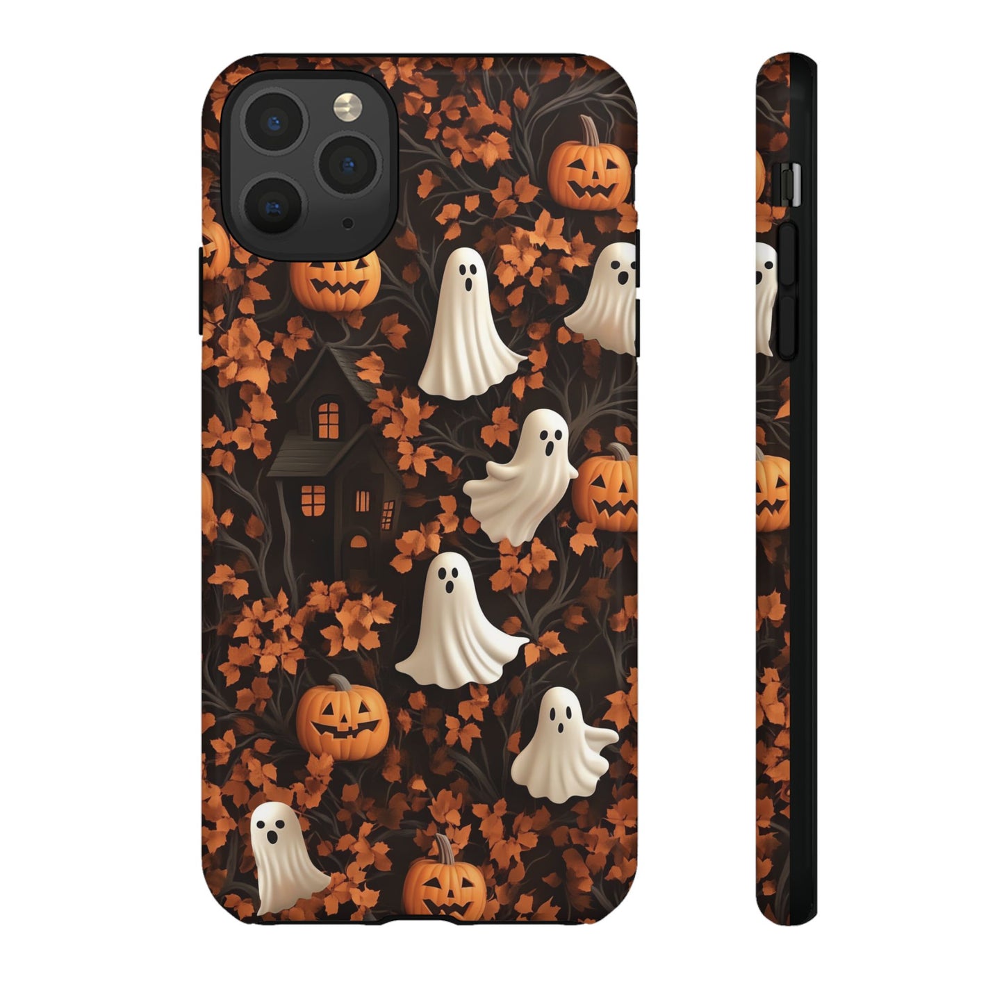 Halloween Ghosts & Autumn Leaves 3D Effect Phone Case