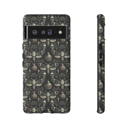 Dark Moth and Skull Holiday Phone Case