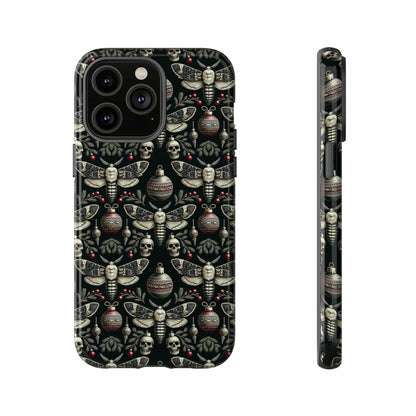 Dark Moth and Skull Holiday Phone Case