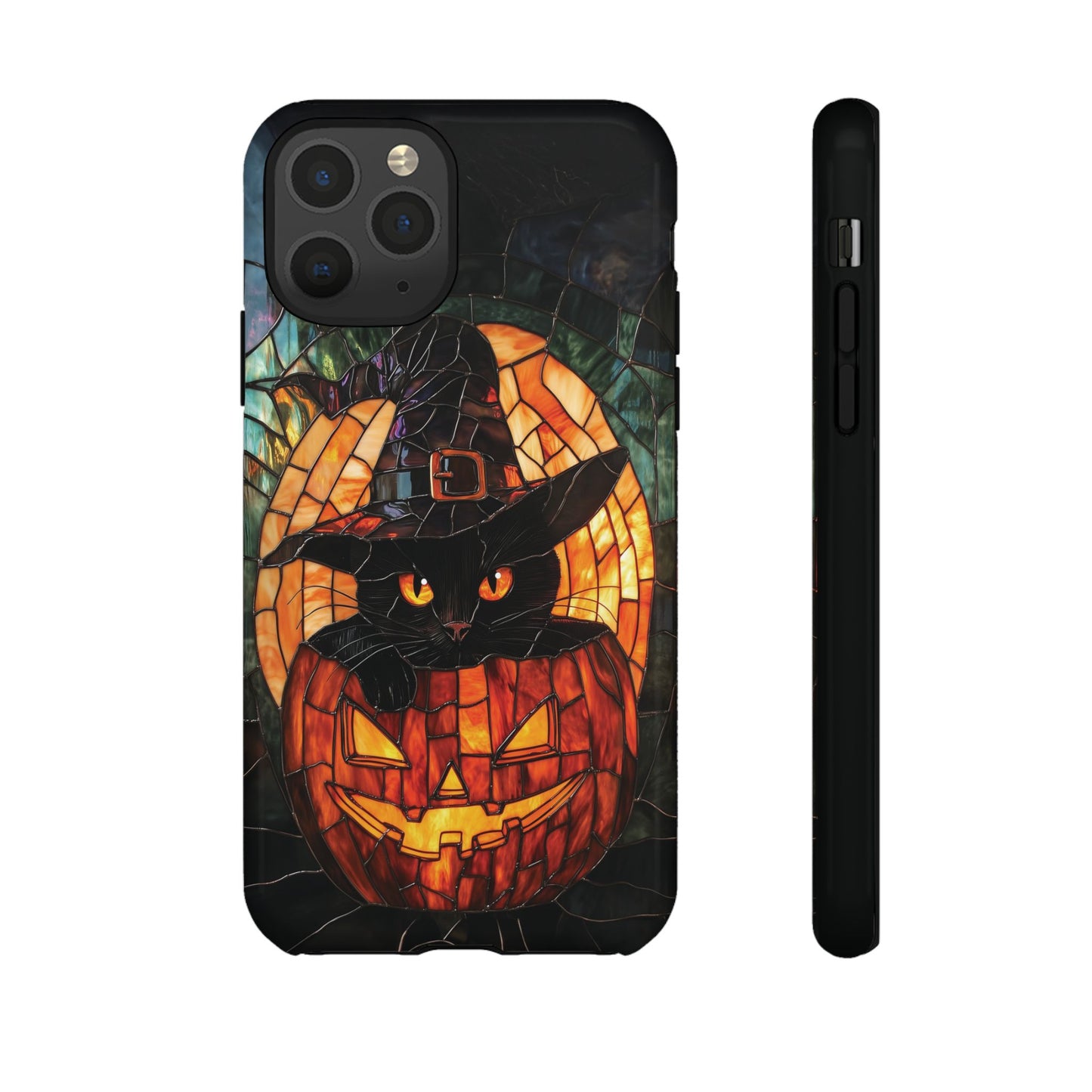 Witch's Cat Stained Glass Effect Phone Case