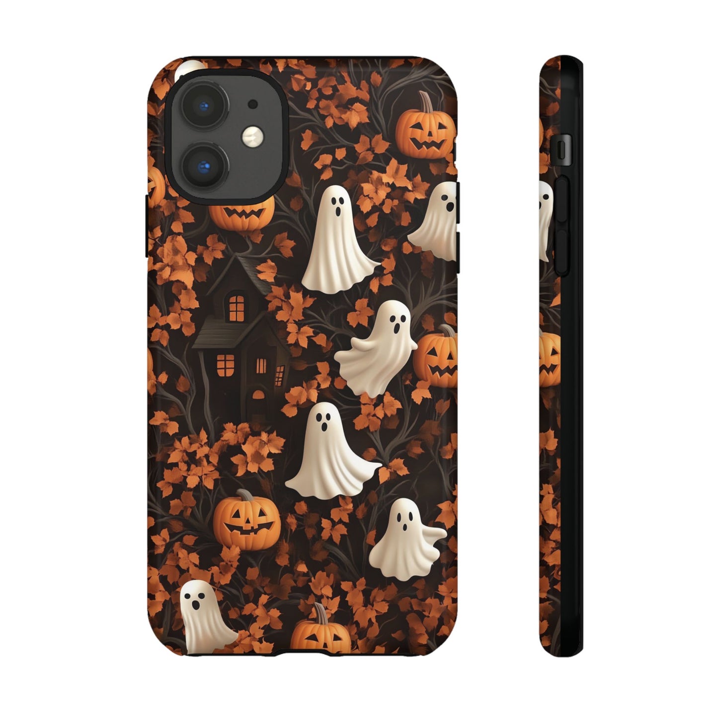 Halloween Ghosts & Autumn Leaves 3D Effect Phone Case