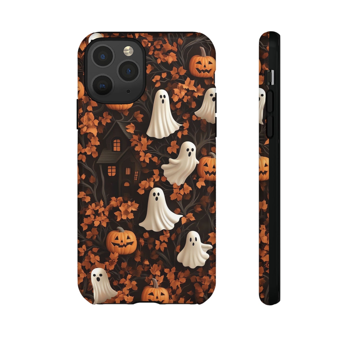 Halloween Ghosts & Autumn Leaves 3D Effect Phone Case