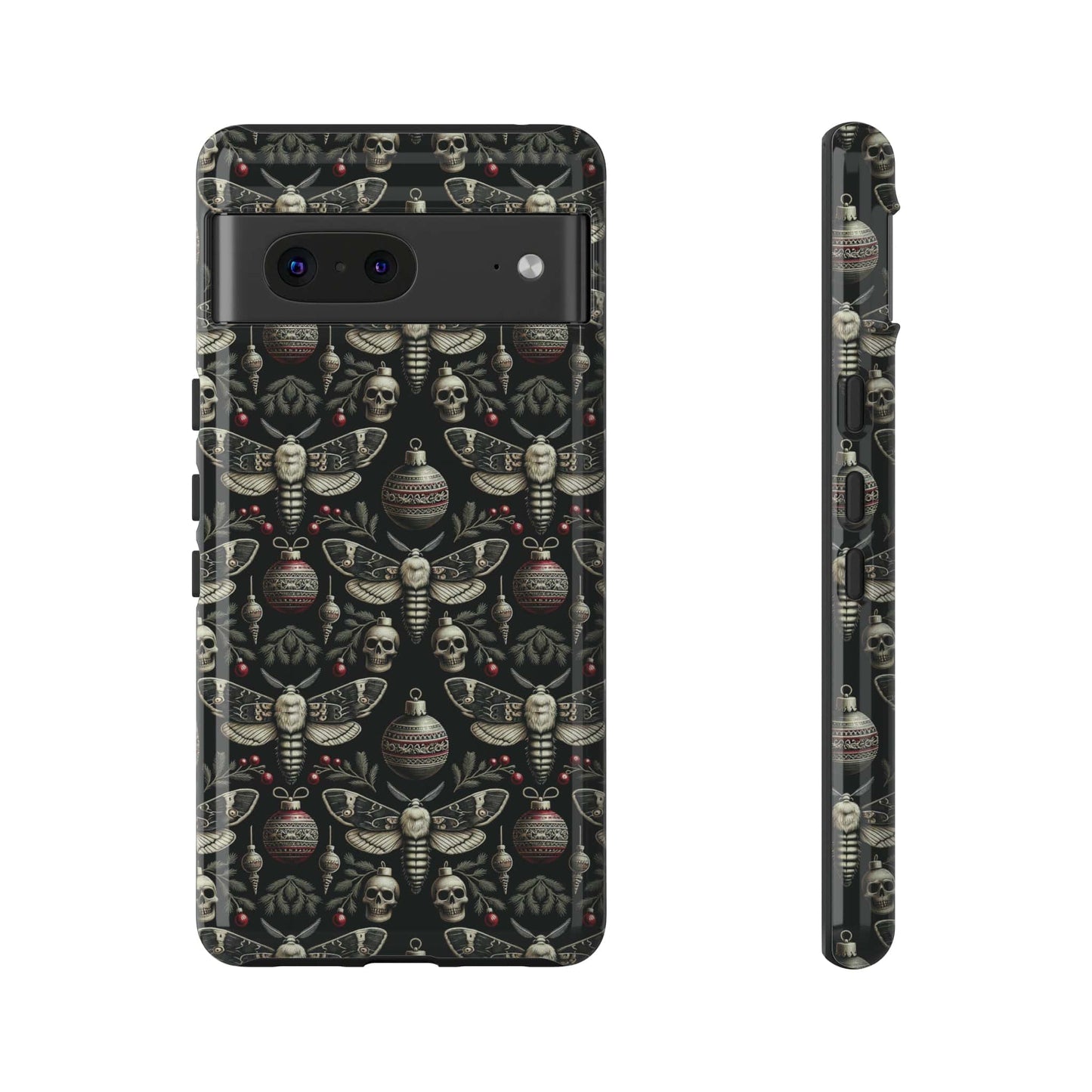 Dark Moth and Skull Holiday Phone Case