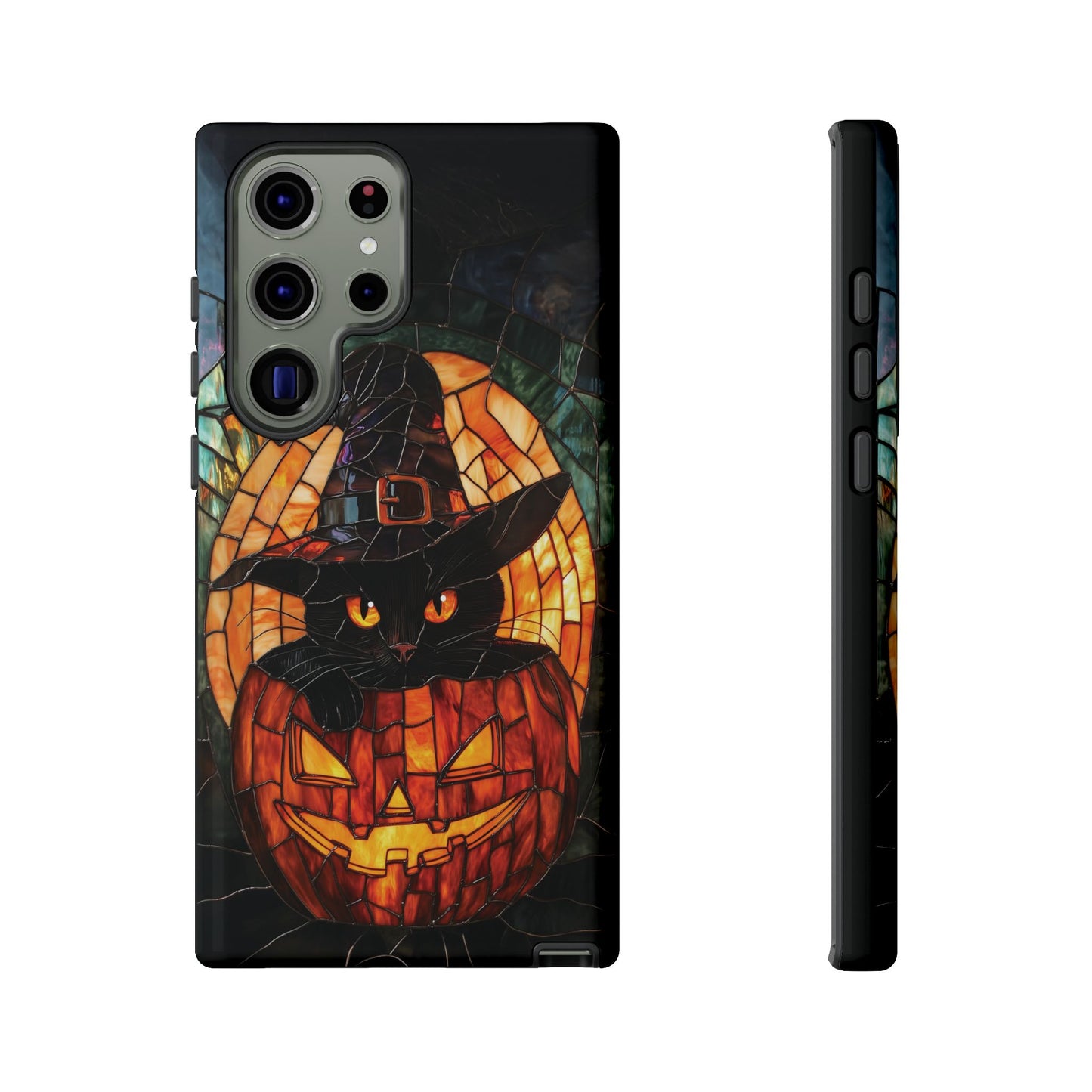 Witch's Cat Stained Glass Effect Phone Case