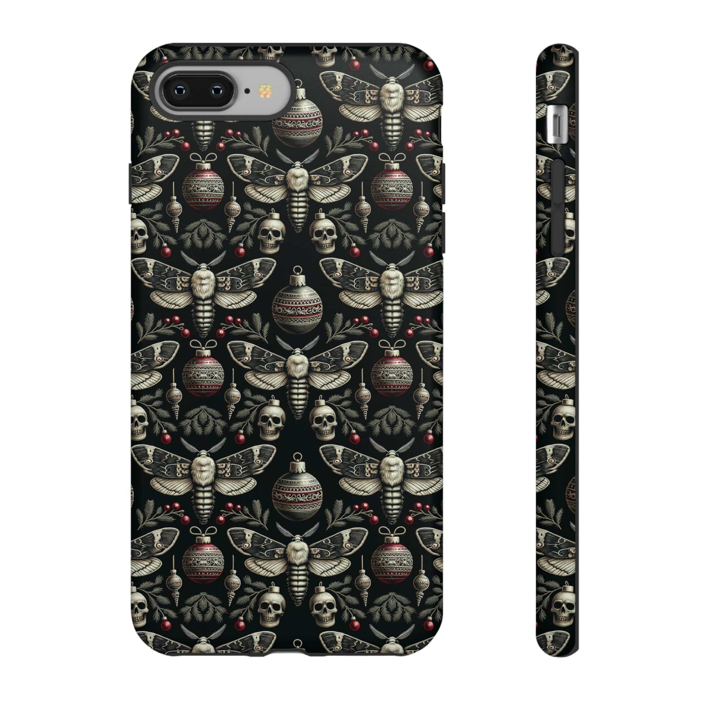 Dark Moth and Skull Holiday Phone Case