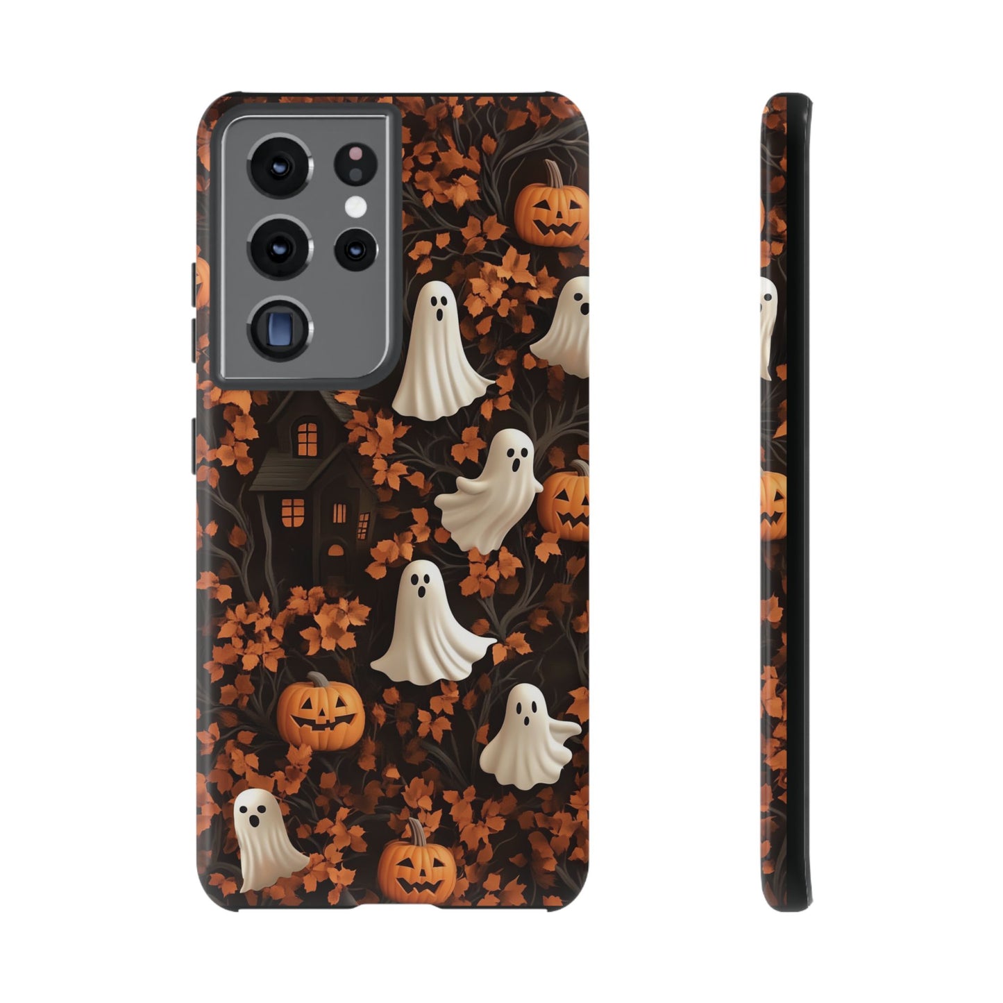 Halloween Ghosts & Autumn Leaves 3D Effect Phone Case