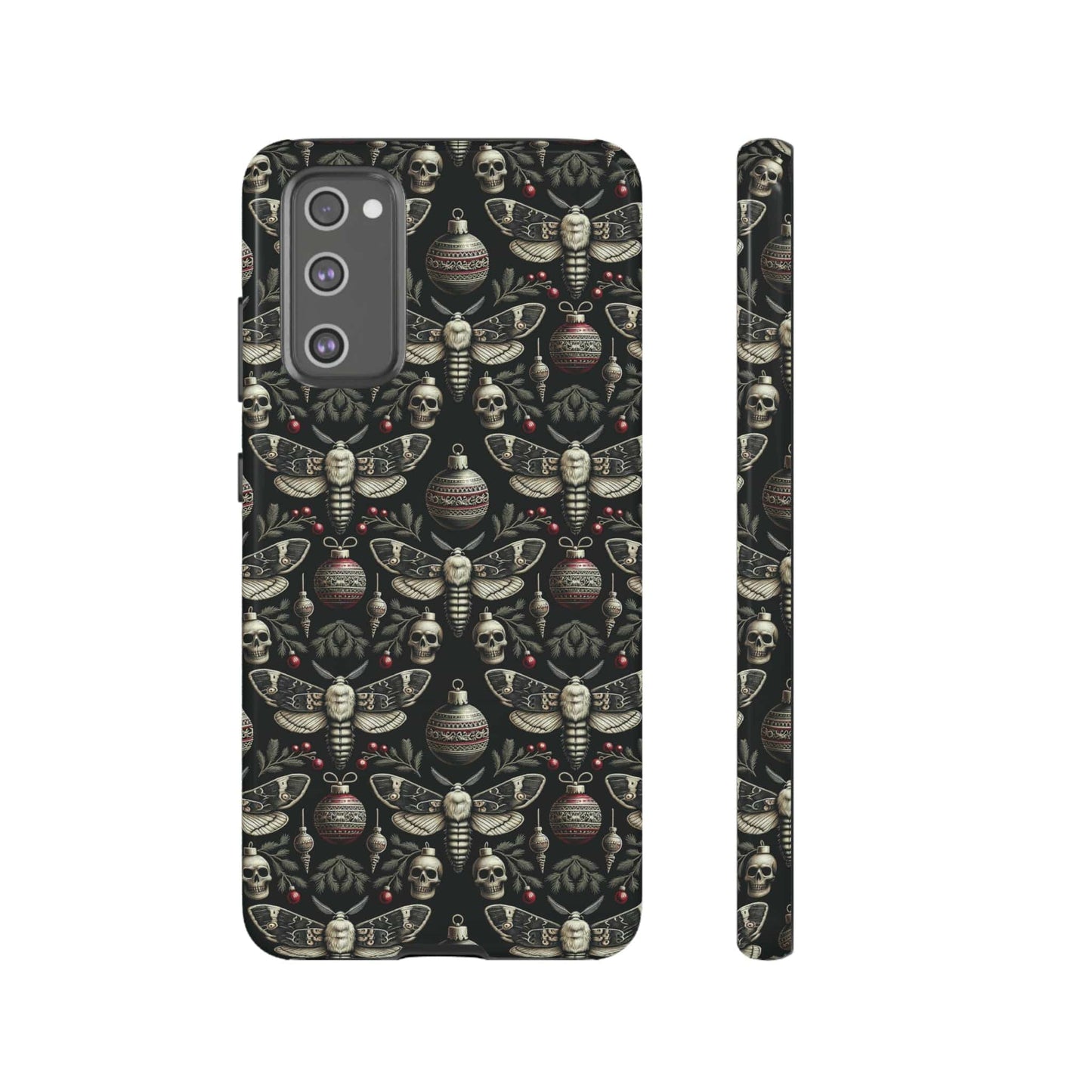 Dark Moth and Skull Holiday Phone Case