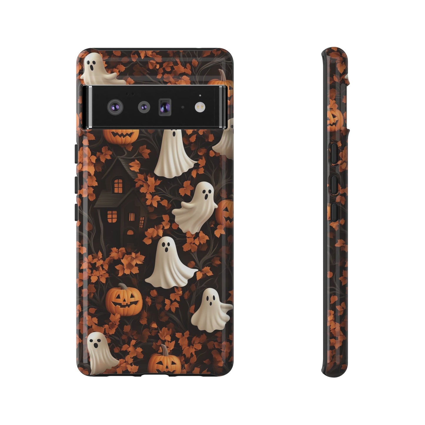 Halloween Ghosts & Autumn Leaves 3D Effect Phone Case