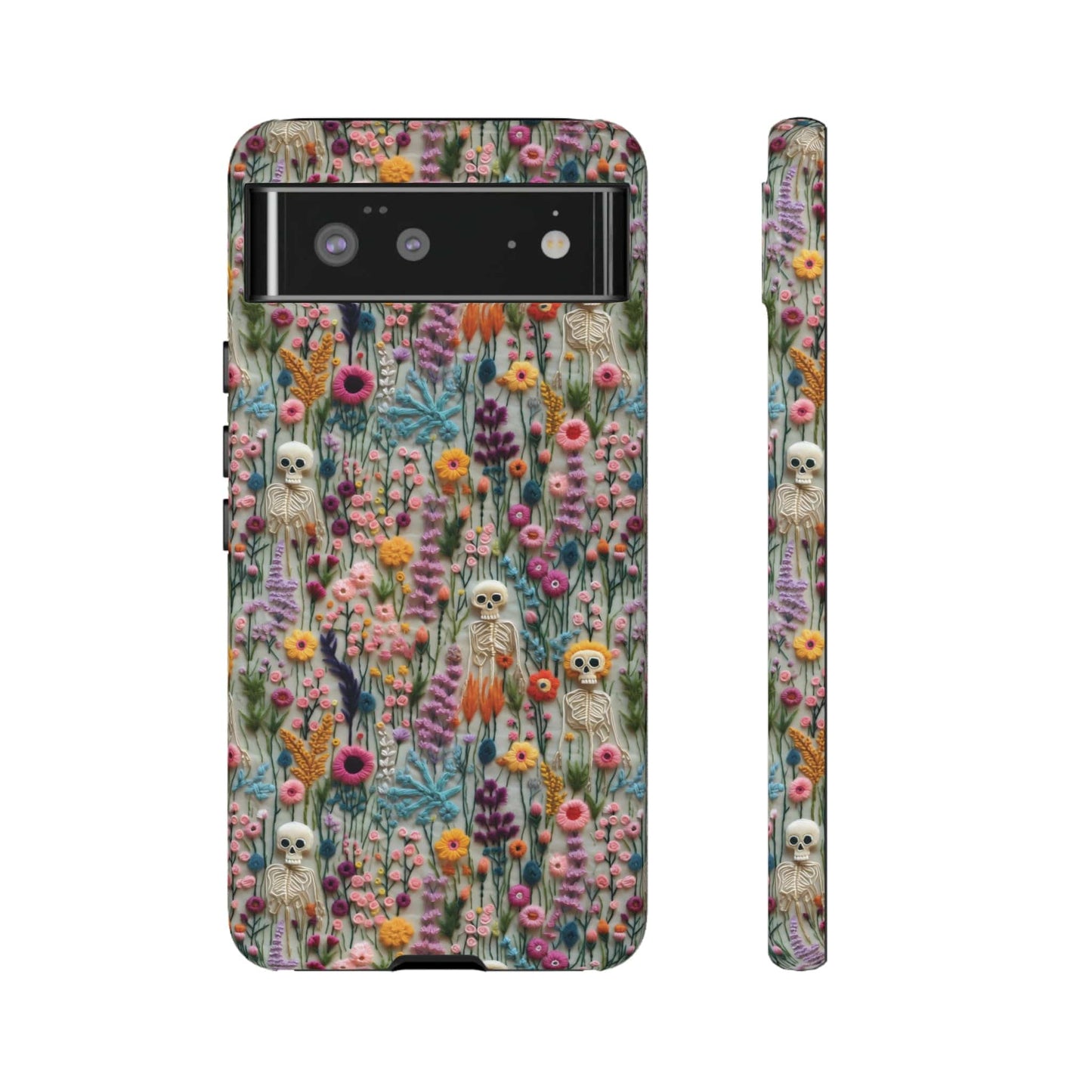 Floral Skeleton Impact Resistant Phone Case
