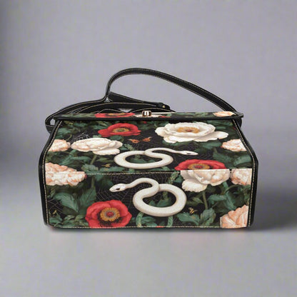 Albino Snake Peony Satchel Bag