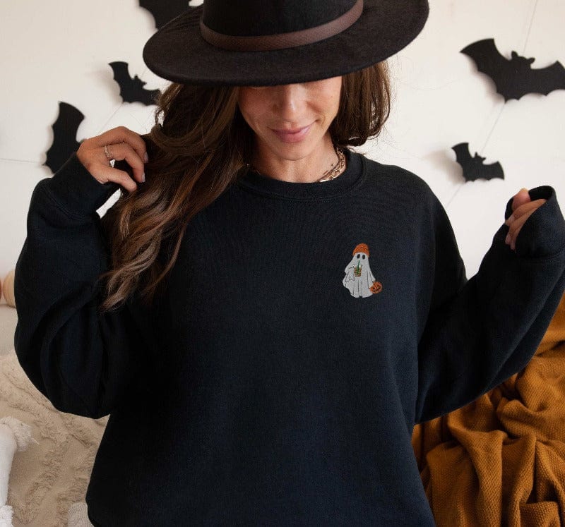 Coffee Ghost Embroidered Sweatshirt