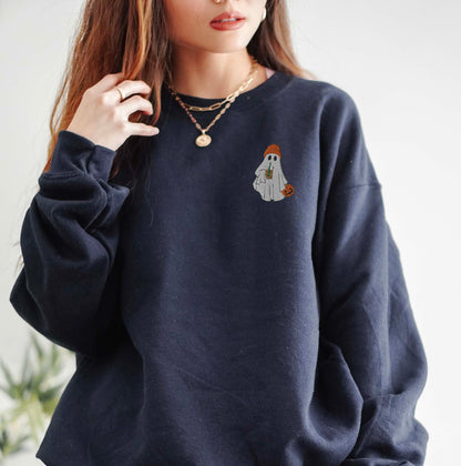 Coffee Ghost Embroidered Sweatshirt