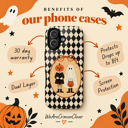 Retro Halloween Harlequin Impact Resistant Phone Case