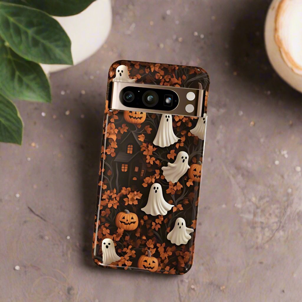 Halloween Ghosts and Leaves 3D Effect Phone Case